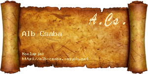 Alb Csaba névjegykártya