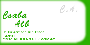 csaba alb business card